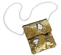 dressforfun 900654 Sequin Handbag, Women Crossbody Bag with Reversible Sequins, Glitter Shoulder Bag for Party Disco Charleston Fancy Dress Costume Carnival (Gold | No. 303287)