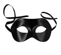 dressforfun 900883 Unisex Venetian Half Mask, Fine Satin Ribbon Ties, Costume Halloween Carnival (Black | Nr. 303536)