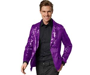 dressforfun 900999 Men's Sequin Blazer Jacket, Leisure Suit Jacket, purple - different sizes - (L | no. 303958)