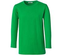 dressforfun 901001 Men's Basic Long Sleeve T-Shirt, Long-Sleeved Top with Round Neck, Plain Tee Shirt, Cotton (Green | L | No. 304057)