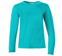 dressforfun 901005 Women Basic Long Sleeve Top, Round Neck, Cotton (Turquoise | S | No. 304155)