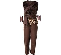 dressforfun Caveman Fancy Dress Costume - Stone Age Outfit for Parties, Halloween, New Years Eve - Faux Fur Top, Suede-look Straps, Leopard Print Detail Size M