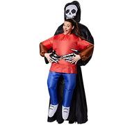 dressforfun Inflatable Grim Reaper Riding Costume | Turn Heads at Halloween or Any Fancy Dress Party in This Costume | Battery-Operated and Ready to Use in Seconds