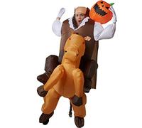 dressforfun - Inflatable Unisex Costume Headless Horseman with Pumpkin Face on the Shoulder
