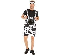 dressforfun Men’s Cow Costume | Soft plush fabric | Cool, funky dungarees | includes comfy T-shirt (M | no. 300848)