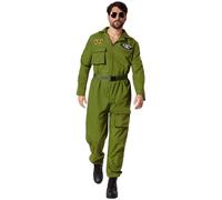 dressforfun® Men's Fancy Dress Costume - Air Force Pilot - Green, M