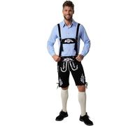 dressforfun Men's Lederhosen with Removable Braces, Traditional Embroidery, Buttons & Lacing, Bavarian Fancy Dress for Men, Ideal as Oktoberfest Outfit, Stag Do Outfit & Halloween Costume - L