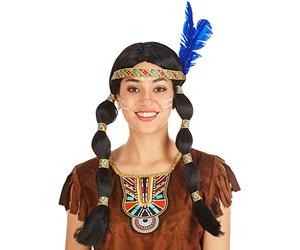 dressforfun Plaited native american wig | Two gorgeous plaits with hair ties | In eather headband