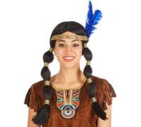 dressforfun Plaited native american wig | Two gorgeous plaits with hair ties | Incl. feather headband
