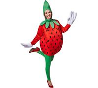 dressforfun Strawberry Costume Fruits | Sweet long-sleeved top | Large, funny gloves | Includes fun hat (L | Nr. 301641)