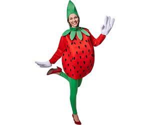dressforfun Strawberry Costume Fruits | Sweet long-sleeved top | Large, funny gloves | Includes fun hat (L | Nr. 301641)