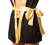dressforfun Women’s Boxer Costume with shorts, top, hooded jacket, belt and boxing gloves (Gold M | No. 301820)