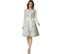 dressforfun Women's Midi Dirndl with Zippered & Laced Bodice, Flared Skirt, Lace Apron & Waistband, Traditional Bavarian Costume, Womens Fancy Dress for Oktoberfest, Festivals & Hen Dos - Mint