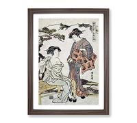 Dressing A Lady By Torii Kiyonaga Asian Japanese Framed Print | A4 Walnut Framed Wall Art | Ready to Hang | Asian Nature Picture | Living Room Bedroom Lounge Office