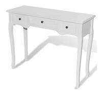 Narrow Console Table with 3 Drawers Hall Hallway Slim White 100x35x78cm