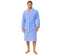 Dressing Gown for Women & Men | Towelling Bathrobe for Adults with Belt, Pockets & Shawl Collar | Women's Dry Style Robes & Men’s Nightwear | 100% Cotton, Warm, Soft & Cozy Loungewear (Sky Blue-S/M)