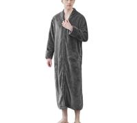 Dressing Gown Men Full Zip Fluffy Robes Super Soft Big and Tall Full Length Plush Fleece Long Robe Warm Cosy Loungewear Nightwear Couple Bathrobe V Neck Warm Winter Flannel Housecoats Sale Clearance