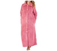 Dressing Gowns for Women UK: Light Pink Dressing Gown with Large Buttons - House Coats Women Ladies Dressing Gowns - Women's Robes by Slenderella - Waffle Fleece Small Size 10 12