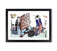 Dressing Room by Utagawa Kunisada Framed Print | A2 Black Framed Wall Art | Ready to Hang | Modern Nature Picture | Living Room Bedroom Lounge Office