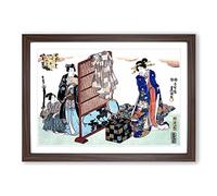 Dressing Room by Utagawa Kunisada Framed Print | A2 Walnut Framed Wall Art | Ready to Hang | Modern Nature Picture | Living Room Bedroom Lounge Office