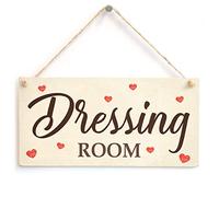 Dressing Room Hanging Door Sign, Red Heart Decor | Red heart dressing sign
