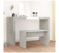Dressing Stool Concrete Grey 70x35x45cm Engineered Wood Modern Compact Seat Slim