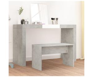 Dressing Stool Concrete Grey 70x35x45cm Engineered Wood Modern Compact Seat Slim