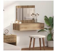 Dressing Table Artisan Oak 83x40x70cm Engineered Wood Vanity with Mirror Drawer