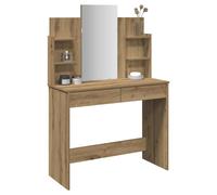 Dressing Table Artisan Oak 96x39x142cm Engineered Wood Mirror Drawer & 4 Shelves