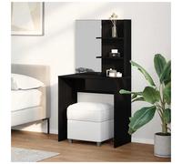 Dressing Table Black Oak 74.5x40x141cm Engineered Wood Vanity with Mirror Drawer