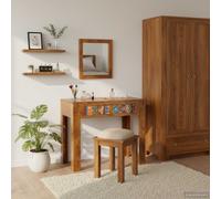 Dressing Table Brown Solid Acacia Wood 90x45x75 cm Minimalist Vanity with drawer
