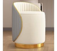 Dressing Table Chair Swivel Round Stools With Back,Modern Beroom Makeup Stool With Gold Base Leather Padded Cushion,Ottoman Foot Stool，Bedroom Dressing Stool，360° Rotating Dressing Stool(Color:E)