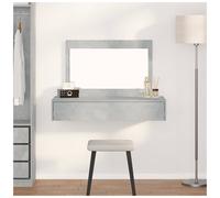 Dressing Table Concrete Grey 100x40x70cm Engineered Wood Vanity Mirror 3 Drawers