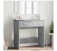 Dressing Table Concrete Grey 80x39x80cm Engineered Wood & Glass Vanity w/ Mirror