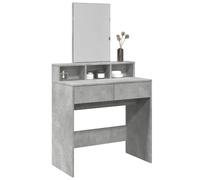 Dressing Table Concrete Grey 80x41x144.5cm Engineered Wood Glass Vanity Mirror.