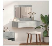 Dressing Table Concrete Grey 83x40x70cm Engineered Wood Vanity with Mirror.