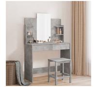 Dressing Table Concrete Grey 96 x 39 x 142 cm Engineered Wood Tall Vanity Mirror