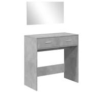 Dressing Table Concrete Grey with Mirror and Drawer 80 x 39 x 80 cm Wood Composite Makeup Table with Storage Space and Organiser for Bedroom Bathroom Styling