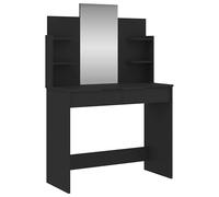 Dressing Table Cosmetic Makeup Vanity Desk with Mirror Black vidaXL