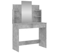 Dressing Table Cosmetic Vanity Desk with Mirror Concrete Grey vidaXL