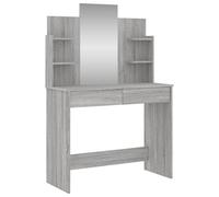 Dressing Table Cosmetic Vanity with Mirror Grey Sonoma vidaXL