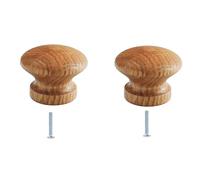 Dressing Table Drawer Handle Solid Wood Handles,Log Cabinet Doors,Cabinet Wardrobe Drawer Handles,Wooden Cabinet Door Handles,Oak,Diameter 39mm,2 Pack