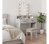 Dressing Table with Mirror Lights with Drawer Engineered Wood LED Desk vidaXL