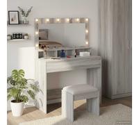 Dressing Table Grey Sonoma 100 x 41 x 135 cm Engineered Wood