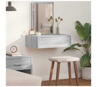 Dressing Table Grey Sonoma 60x40x70cm Engineered Wood 1 Drawer Mirror MatteEdge
