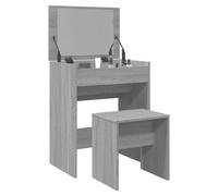Dressing Table Grey Sonoma Engineered Wood 60x40x113.5cm 2 Drawers Compact Slim