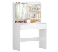 Dressing Table Makeup Table with Mirror Vanity Table with Adjustable Shelves
