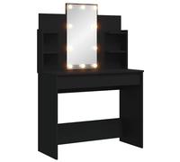 Dressing Table Makeup Vanity Desk Cosmetic with LED Lights Black vidaXL