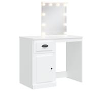 Dressing Table Makeup Vanity Desk Cosmetic with LED Lights White vidaXL