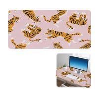 Dressing Table Protector Mat Bright Orange Tiger Non-Slip Waterproof Table Mat Deskpad for Office Desk Accessories Home Decor Protector (42 X 90 Cm)